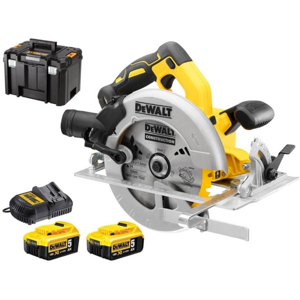 Акумуляторна дискова пила DeWalt DCS570P2 в кейсі з 2 акб і з/п