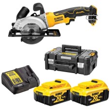 Акумуляторна дискова пила DeWalt DCS571P2 у кейсі з 2 акб і з/п