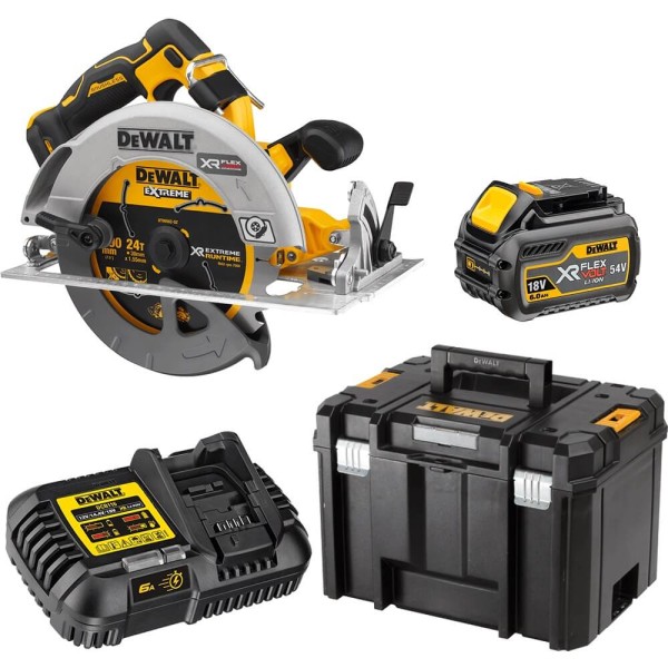 Акумуляторна дискова пила DeWalt DCS573T1 в кейсі з акб і з/п