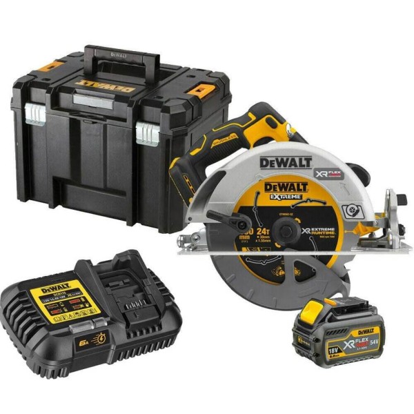 Акумуляторна дискова пила DeWalt DCS573T1 в кейсі з акб і з/п