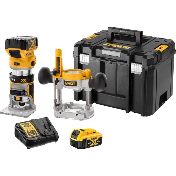 Акумуляторний багатофункціональний фрезер DeWalt DCW604P2 в кейсі TSTAK з 2 акб і з/п