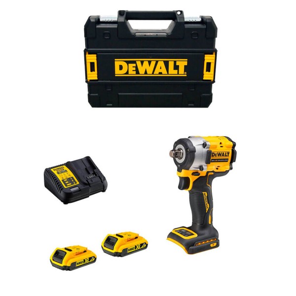 Акумуляторний ударний гайкокрут DeWALT DCF921D2T, 2 акб на 18 В Li-Ion XR по 2.0 Ah, з/п, кейс
