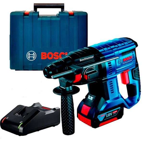 Акумуляторний перфоратор Bosch Professional GBH 180-Li, 1 акб GBA 18 В 4.0 Ah, з/п GAL 18V-40, кейс, набір свердл SDS plus