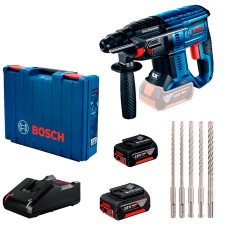 Акумуляторний перфоратор Bosch Professional GBH 180-Li, 1 акб GBA 18 В 4.0 Ah, 1 акб GBA 18 В 4.0 Ah M-C Professional, з/п GAL 18V-40, кейс, набір свердл SDS plus