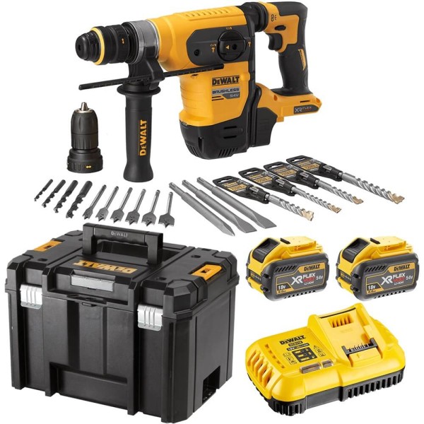 Перфоратор аккумуляторный DeWalt DCH417X2 c 2 акб XR FlexVolt 54В 9 Ah, з/у и аксессуарами в кейсе