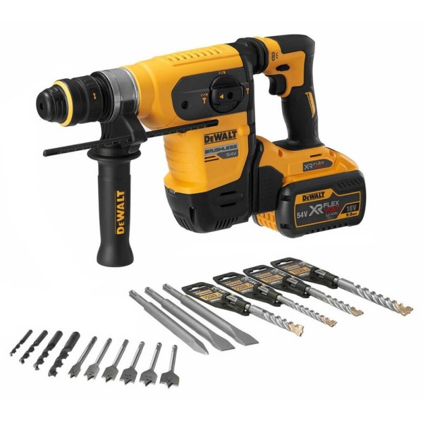 Перфоратор аккумуляторный DeWalt DCH417X2 c 2 акб XR FlexVolt 54В 9 Ah, з/у и аксессуарами в кейсе