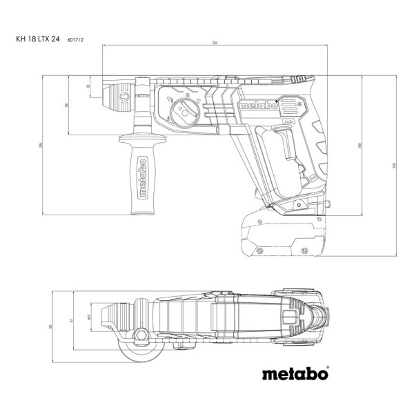 Аккумуляторный перфоратор Metabo KH 18 LTX 24, 2x5.2 Ah, ASC 55, кейс MetaBox