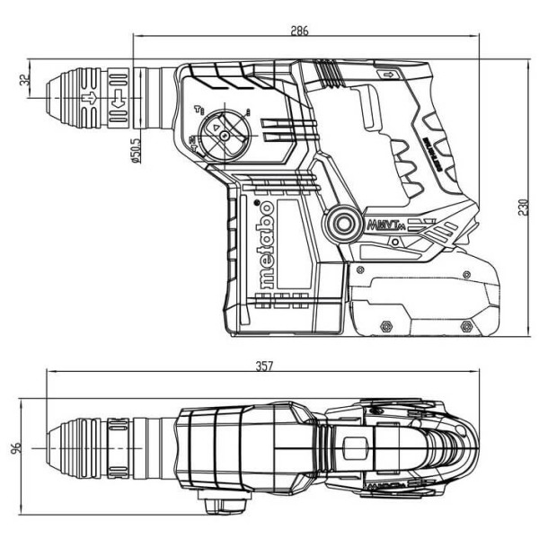 Аккумуляторный перфоратор Metabo KH 18 LTX BL 24 Q Set ISA каркас в кейсе
