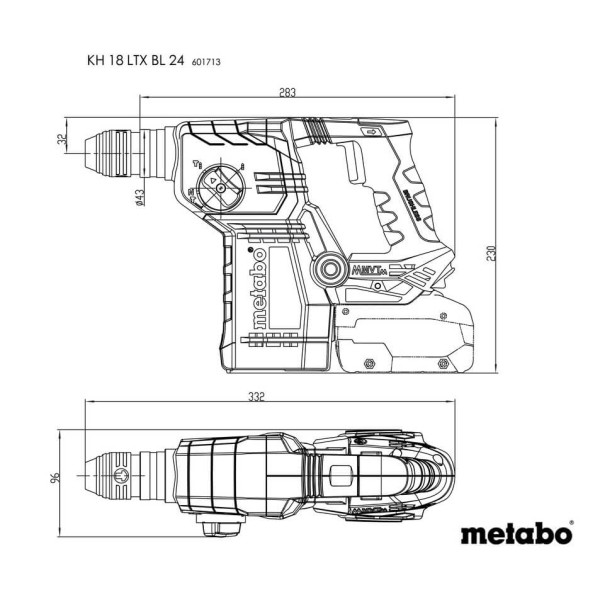 Аккумуляторный перфоратор Metabo KH 18 LTX BL 24 с 2 акб, з/п в кейсе