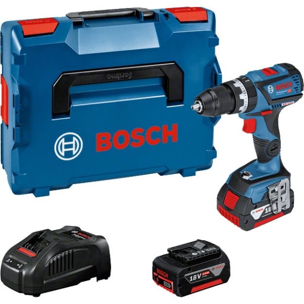 Аккумуляторная ударная дрель-шуруповерт Bosch Professional GSB 18V-60 C в чемодане с 2 акб GBA 18V 5.0Ah и з/у GAL 18V-40