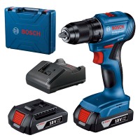 Безщітковий акумуляторний дриль-шурупокрут Bosch GSR 185-LI Professional із 2 акб GBA 18V 2.0Ah і з/п GAL 18V-20 у кейсі