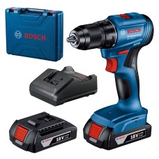 Безщітковий акумуляторний дриль-шурупокрут Bosch GSR 185-LI Professional із 2 акб GBA 18V 2.0Ah і з/п GAL 18V-20 у кейсі
