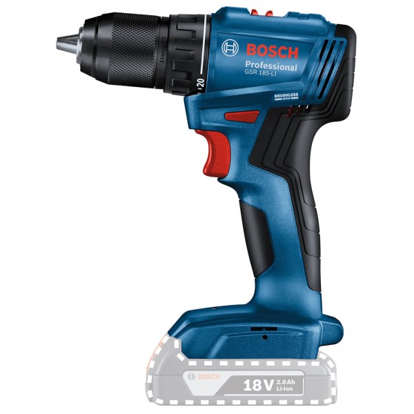 Аккумуляторная дрель-шуруповерт Bosch Professional GSR 185-LI, 2 акб 18 В по 2.0 Ah, з/у, кейс