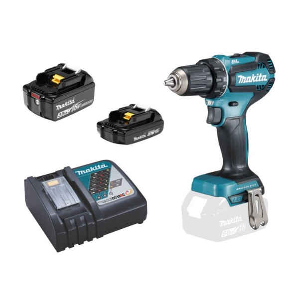Аккумуляторная дрель-шуруповерт Makita DDF485FYX3 с 2 акб 18В 3Ah и 1.5Ah, з/у в картоне
