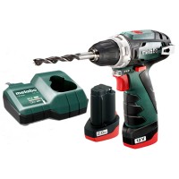 Аккумуляторная дрель-шуруповерт Metabo PowerMaxx BS Basic в картоне с 2 акб Li-Power 12 V 2.0 Ah, з/у LC 12