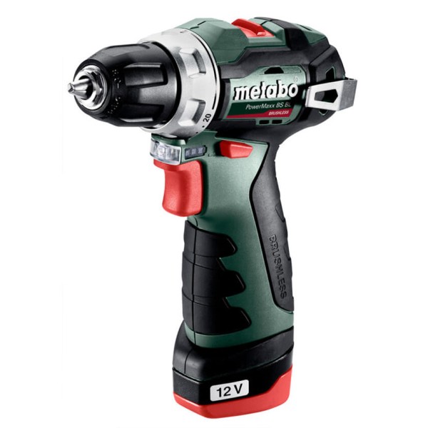 Аккумуляторная дрель-шуруповерт Metabo PowerMaxx BS BL в кейсе с 2 акб Li-Power 12 V 2.0 Ah, з/у LC 40