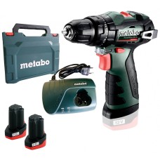 Аккумуляторная ударная дрель-шуруповерт Metabo PowerMaxx SB BL в кейсе с 2 акб Li-Power 12 V 2.0 Ah, з/у LC 40