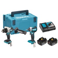 Набор аккумуляторных инструментов Makita DLX2432TJ, 2 акб 5 Ah, з/у DC18RC, кейс Makpac