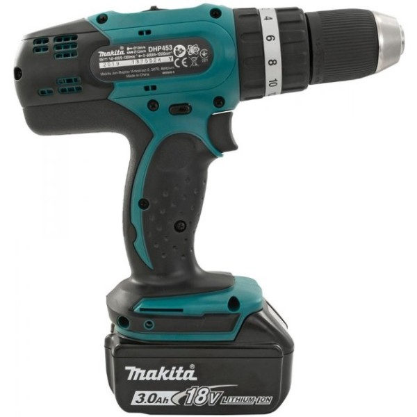 Набор шуруповерт Makita DHP 453 RFX8, адаптер для одежды и одеял Makita CXT 12 В, акб 3 Ah, з/у
