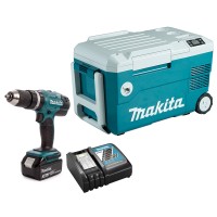Набор термоконтейнер Makita DCW180Z, шуруповерт Makita DHP453RFX8, акб 3 Ah, з/у