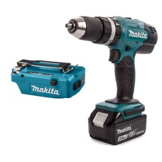 Набор шуруповерт Makita DHP 453 RFX8, адаптер для одежды и одеял Makita CXT 12 В, акб 3 Ah, з/у