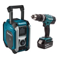Набор шуруповерт Makita DHP453RFX8 и радиоприемник Makita MR006GZ, без акб, з/у