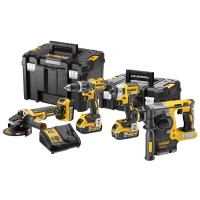 Набор из четырех аккумуляторных инструментов DeWALT DCK422P3T, 3 акб 5 Ah, з/у, 2 кейса