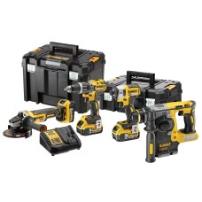 Набор из четырех аккумуляторных инструментов DeWALT DCK422P3T, 3 акб 5 Ah, з/у, 2 кейса