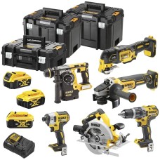 Набор из шести инструментов DeWALT DCK685P3T, 3 акб 5 Ah, з/у, 3 кейса
