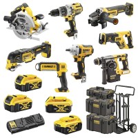 Набор из восьми инструментов DeWALT DCK856P4, 4 акб 5 Ah, з/у, Tough System