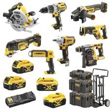 Набор из восьми инструментов DeWALT DCK856P4, 4 акб 5 Ah, з/у, Tough System