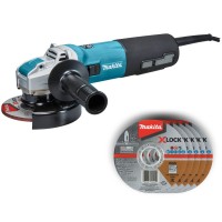 Угловая шлифмашина Makita GA5080RX02 с набором дисков в картоне