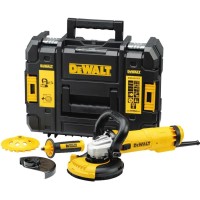 Кутова шліфмашина DeWalt DWE4217KT в кейсі TSTAK з боковою рукояткою, кожухом-адаптером і алмазною чашею