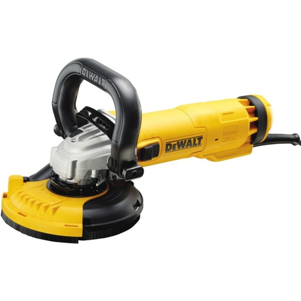 Кутова шліфмашина DeWalt DWE4217KT в кейсі TSTAK з боковою рукояткою, кожухом-адаптером і алмазною чашею