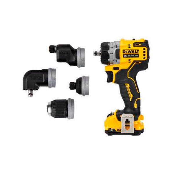 Акумуляторний дриль-шуруповерт DeWALT DCD703NT безщітковий, зі змінними насадками, без акб і з/п