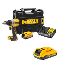 Аккумуляторная дрель-шуруповерт DeWALT DCD800E1T, 1 акб 18 В XR Li-Ion Power Stack 1,7 Ah, 1 акб 18 В XR Li-Ion 2,0 Ah, з/у, кейс