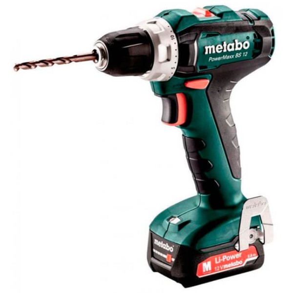 Акумуляторний дриль-шуруповерт Metabo Power Maxx SET BS 12 B, 2 акб 2,0 Ah