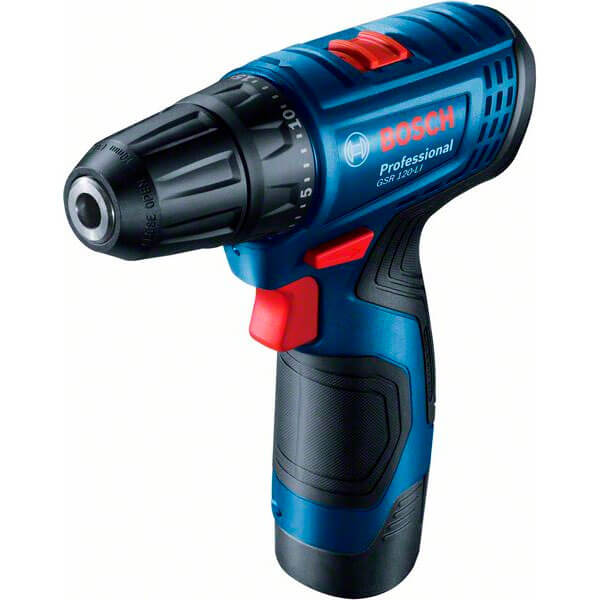 Аккумуляторная дрель-шуруповерт Bosch Professional GSR 120-LI, 2 акб GBA 12 В 2.0 Ah, з/п GAL 1210 CV, кейс, набор бит