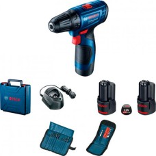 Аккумуляторная дрель-шуруповерт Bosch Professional GSR 120-LI, 2 акб GBA 12 В 2.0 Ah, з/п GAL 1210 CV, кейс, набор бит