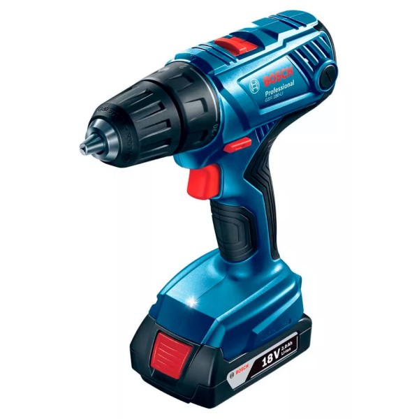 Аккумуляторная дрель-шуруповерт Bosch Professional GSR 180-LI + 2 акб GBA 18 В по 2.0 Ah + з/у GAL 18V-20 в кейсе + набор принадлежностей