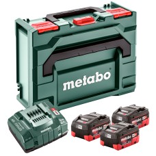 Базовый комплект из 3 аккумуляторов Metabo LiHD 18 В 5,5 Ah + metaBOX 145