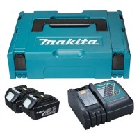 Набор Makita из 2 аккумуляторов LXT BL1830B 18 В, з/у DC18RC в кейсе Makpac