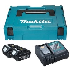 Набор Makita из 2 аккумуляторов LXT BL1830B 18 В, з/у DC18RC в кейсе Makpac