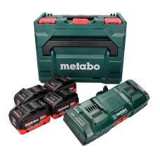 Базовый комплект Metabo 4 акб LiHD на 10 Ah с з/у ASC 145 Duo в кейсе MetaBox 145