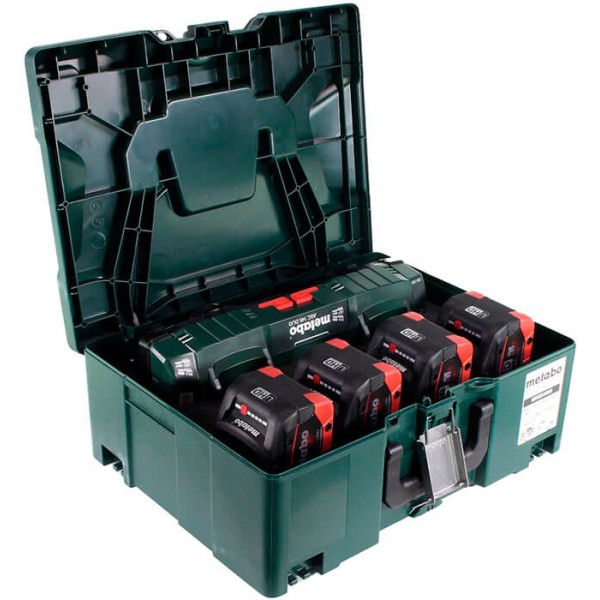 Базовый комплект Metabo 4 акб LiHD по 5.5 Ah с з/у ASC 145 Duo в кейсе MetaBox 145