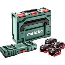 Базовый комплект Metabo 4 акб LiHD по 5.5 Ah с з/у ASC 145 Duo в кейсе MetaBox 145
