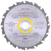 Пильный диск Metabo HW/CT, 216x2,4х30 мм, 24 WZ 5°