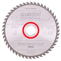 Пильный диск Metabo HW/CT, 190x2,2х30 мм, 48 WZ 15°