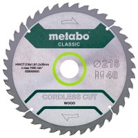 Пильный диск Metabo HW/CT, 216x1,8х30 мм, 40 WZ 5°