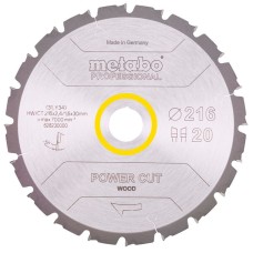 Пильный диск Metabo HW/CT, 216x2,4х30 мм, 20 WZ 5°